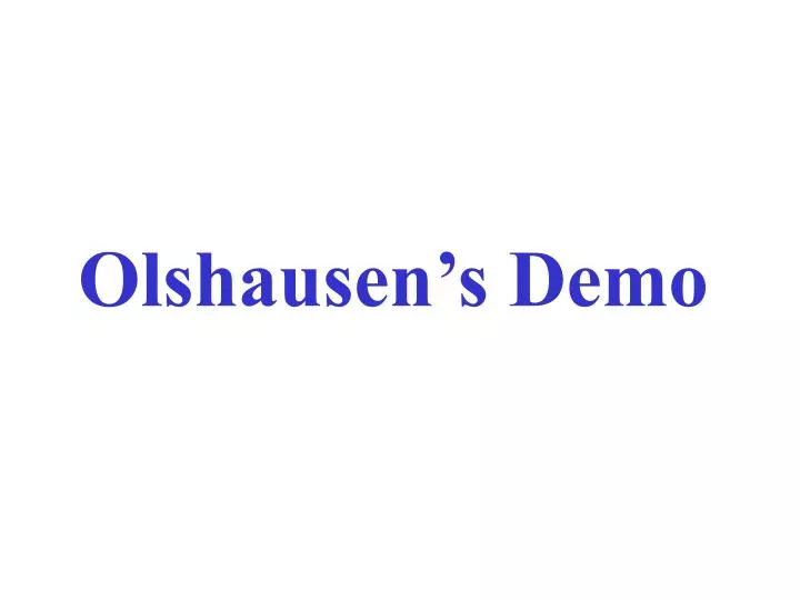olshausen s demo