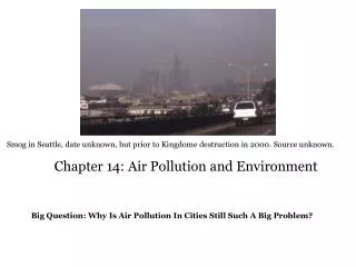 Chapter 14: Air Pollution and Environment