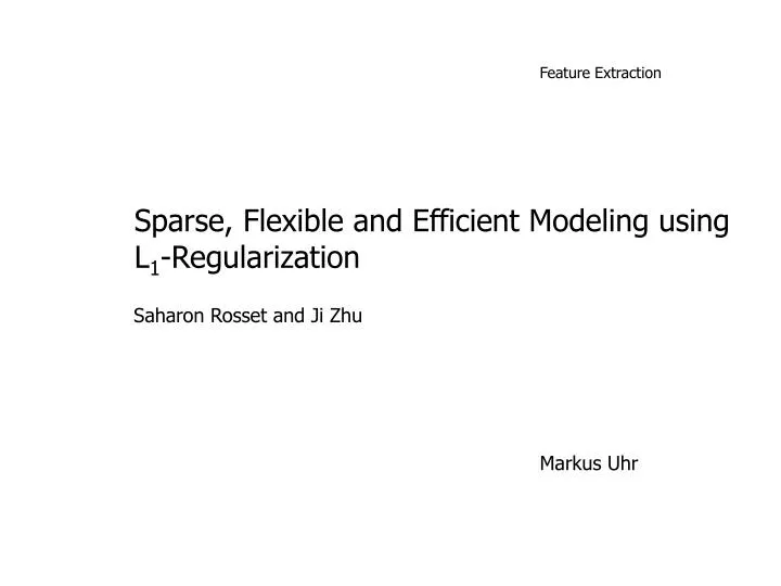 sparse flexible and efficient modeling using l 1 regularization