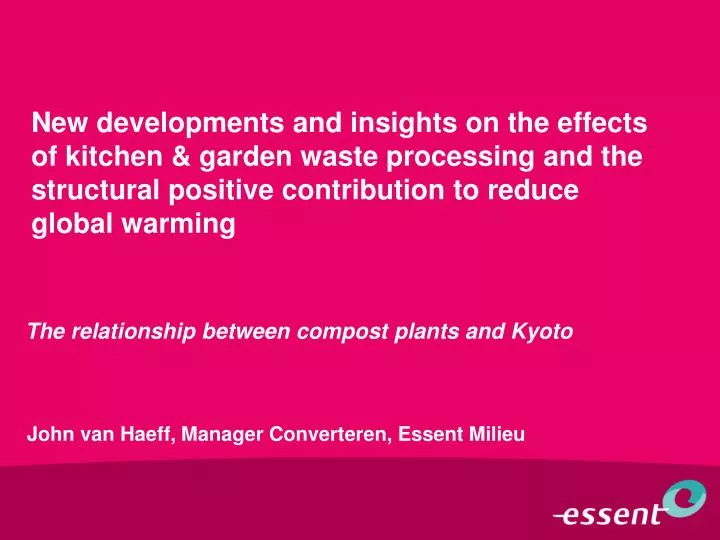 the relationship between compost plants and kyoto