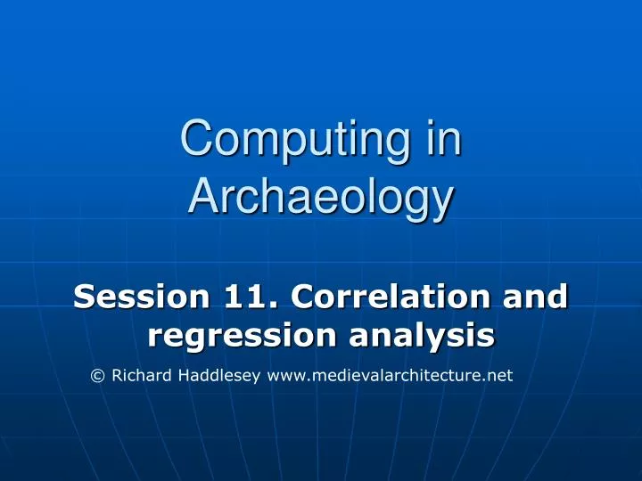 computing in archaeology