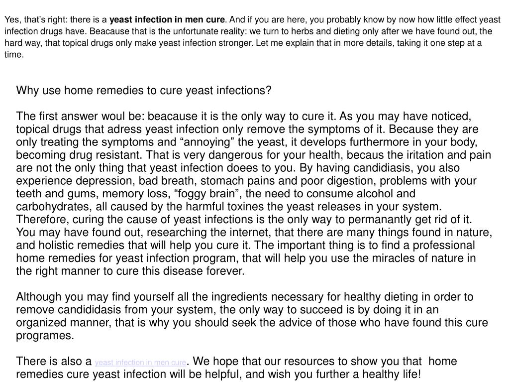 yeast infection men cure