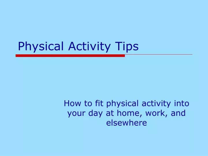 physical activity tips