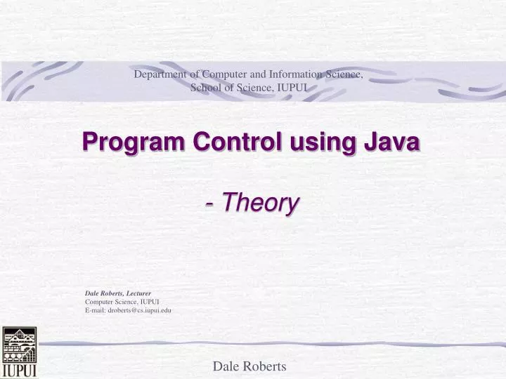 program control using java theory