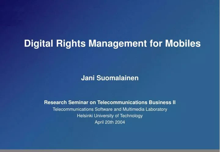 digital rights management for mobiles
