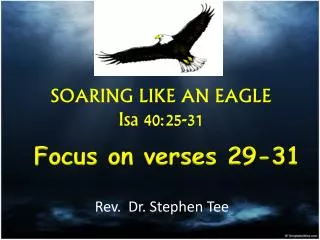 SOARING LIKE AN EAGLE Isa 40:25-31