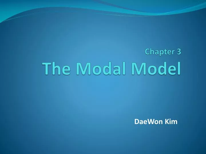 chapter 3 the modal model