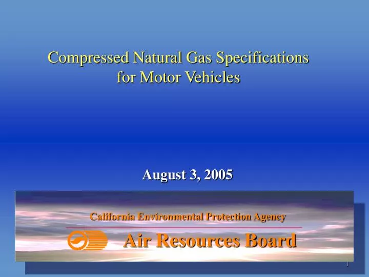 compressed natural gas specifications for motor vehicles