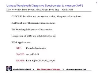Using a Wavelength Dispersive Spectrometer to measure XAFS