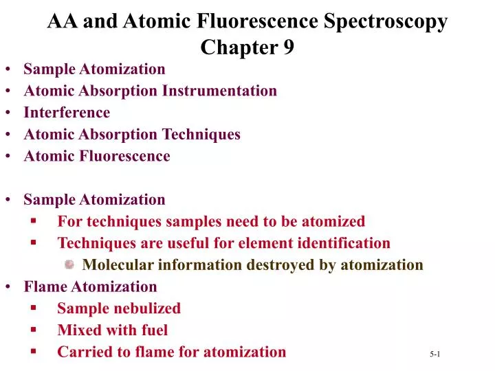 aa and atomic fluorescence spectroscopy chapter 9