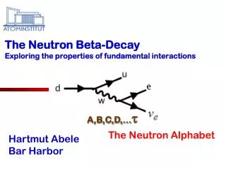 The Neutron Beta-Decay Exploring the properties of fundamental interactions