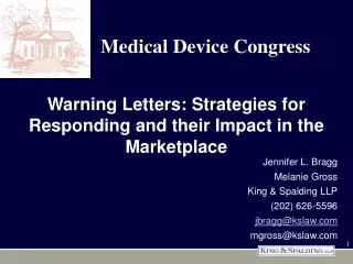 Warning Letters: Strategies for Responding and their Impact in the Marketplace