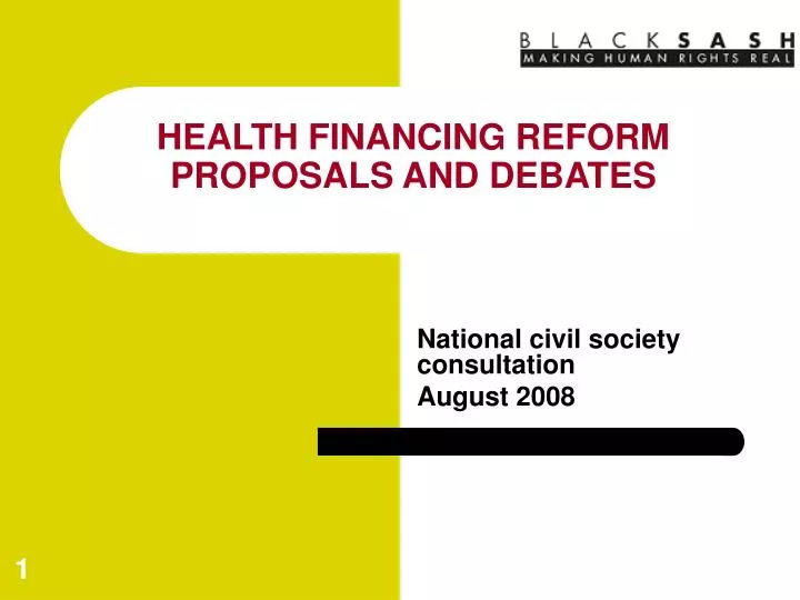 health financing reform proposals and debates