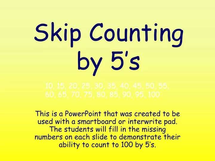 skip counting by 5 s