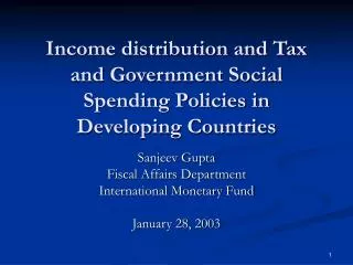 Income distribution and Tax and Government Social Spending Policies in Developing Countries