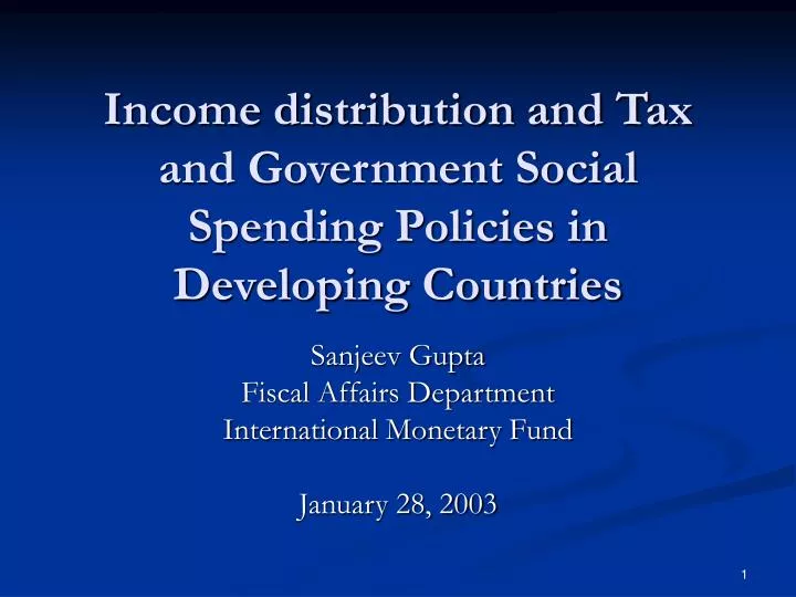income distribution and tax and government social spending policies in developing countries