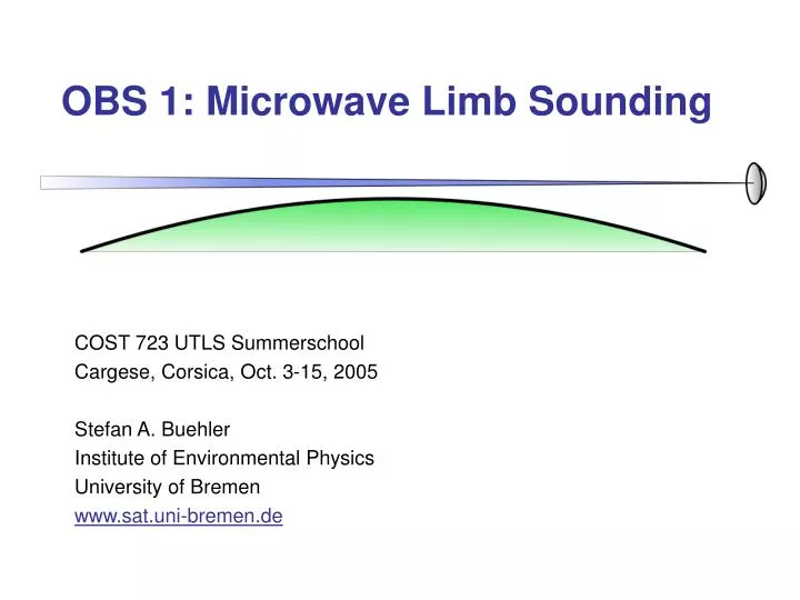 obs 1 microwave limb sounding