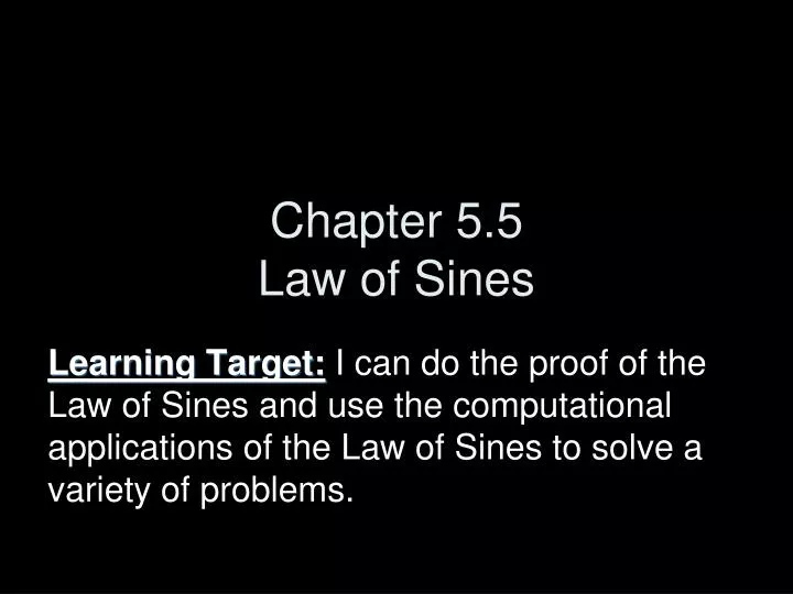 chapter 5 5 law of sines