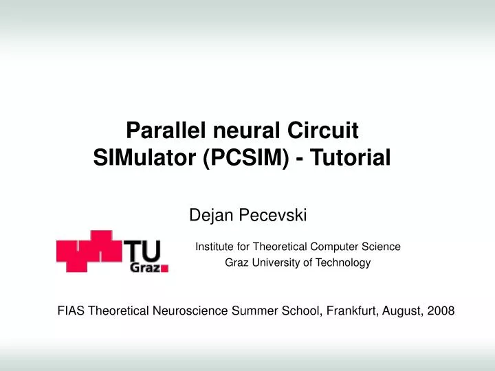 parallel neural circuit simulator pcsim tutorial