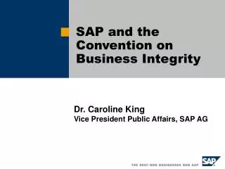 SAP and the Convention on Business Integrity