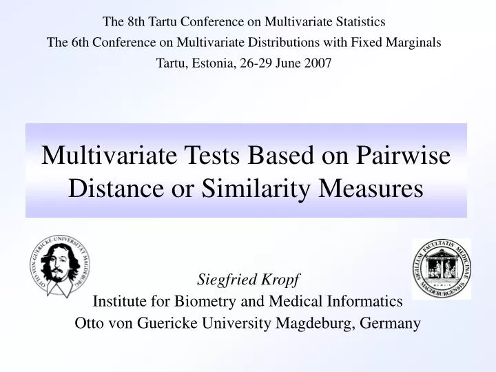 multivariate tests based on pairwise distance or similarity measures