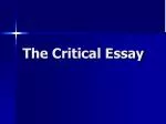 The Critical Essay - slide 1