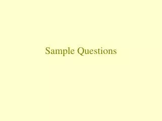 Sample Questions