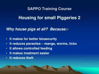 SAPPO Training Course