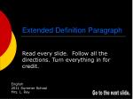 Extended Definition Paragraph - slide 1