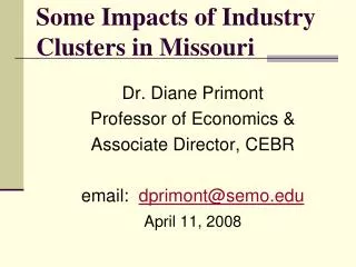 Some Impacts of Industry Clusters in Missouri