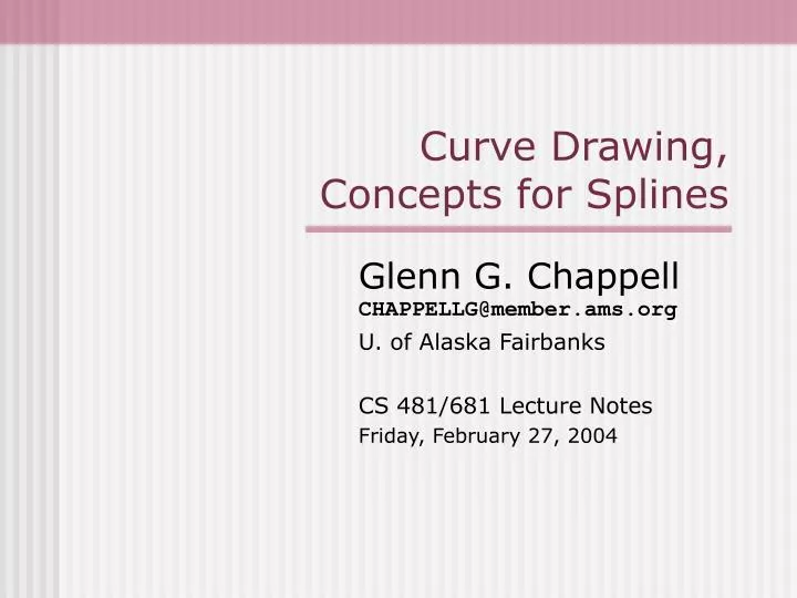 curve drawing concepts for splines