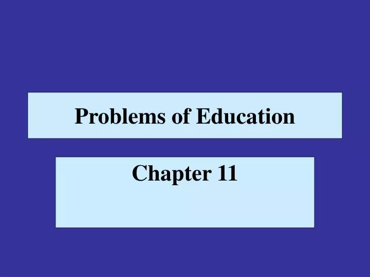 problems of education