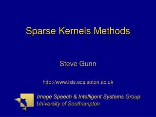 Sparse Kernels Methods