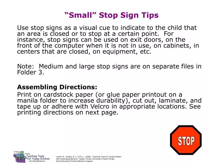 small stop sign tips