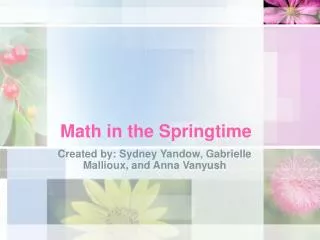 Math in the Springtime