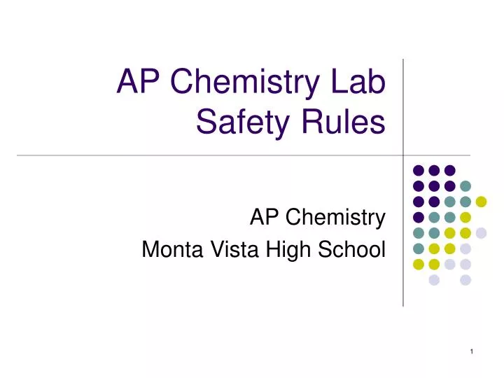 ap chemistry lab safety rules