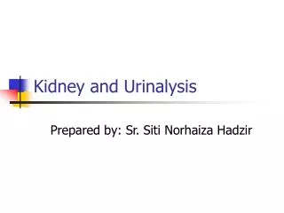 Kidney and Urinalysis