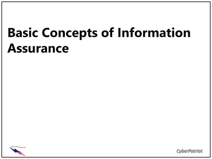basic concepts of information assurance