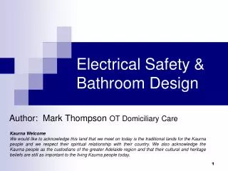 Electrical Safety &amp; Bathroom Design