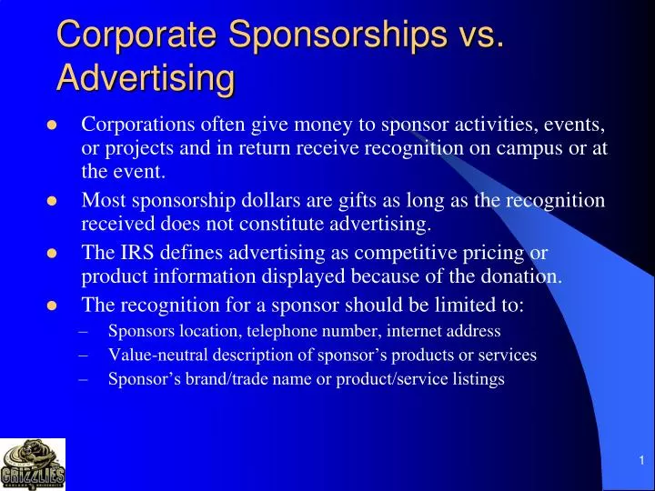 corporate sponsorships vs advertising