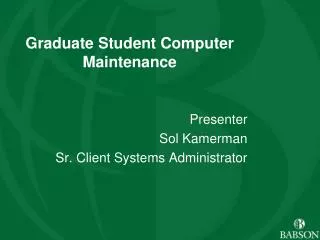 Laptop Maintenance Presentation Graduate Student Computer ...