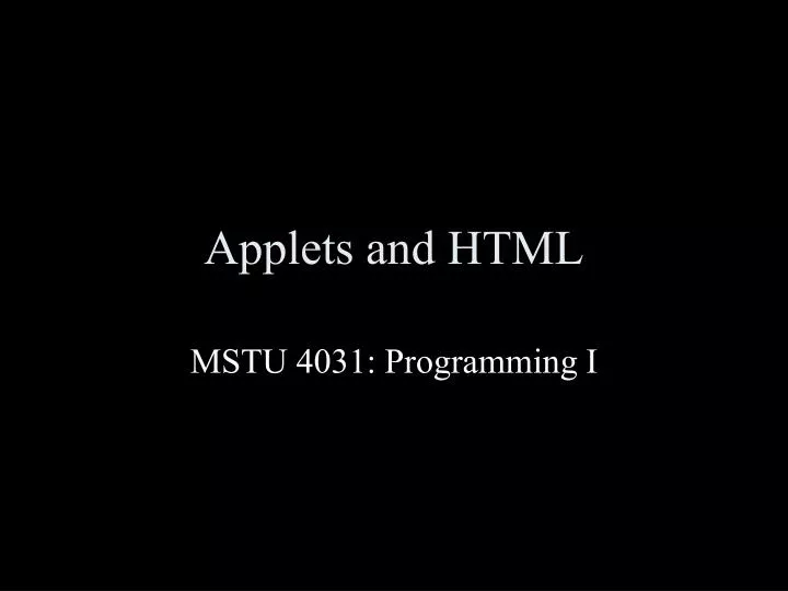 applets and html