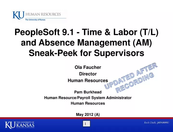peoplesoft 9 1 time labor t l and absence management am sneak peek for supervisors