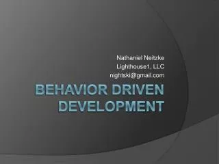 Behavior driven development