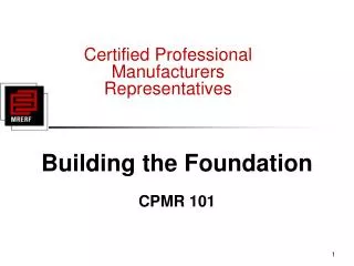 Certified Professional Manufacturers Representatives
