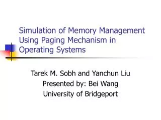 Simulation of Memory Management Using Paging Mechanism in Operating Systems