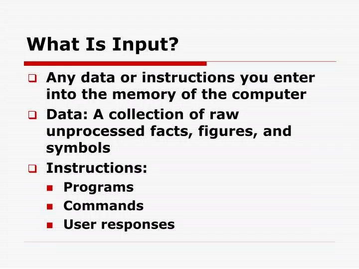 what is input