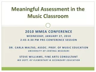 Meaningful Assessment in the Music Classroom