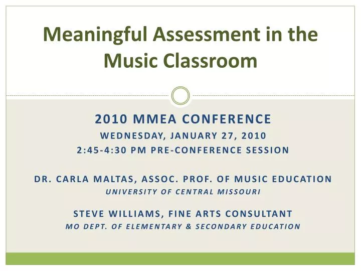 meaningful assessment in the music classroom