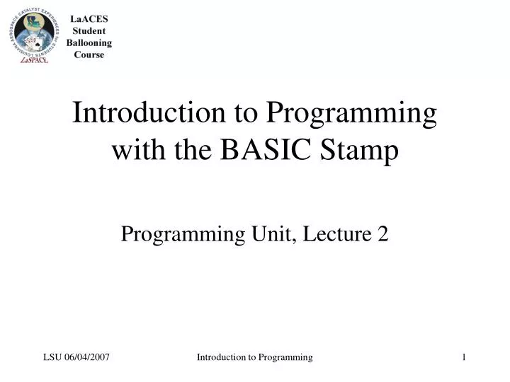introduction to programming with the basic stamp